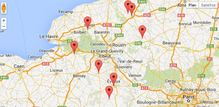 Carte des lycées agricoles de l'académie de Rouen
