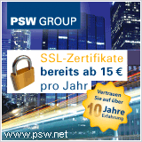 SSL Zertifikate bereits ab 15 Euro im Jahr bei PSW