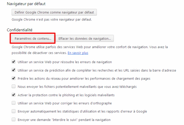 bloquer les cookies tiers, Chrome
