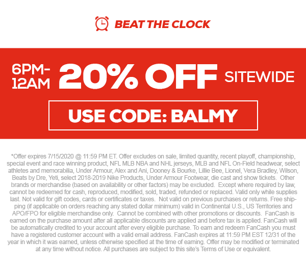 6 Hours Only! 20% Off Sitewide Use Code: BALMY