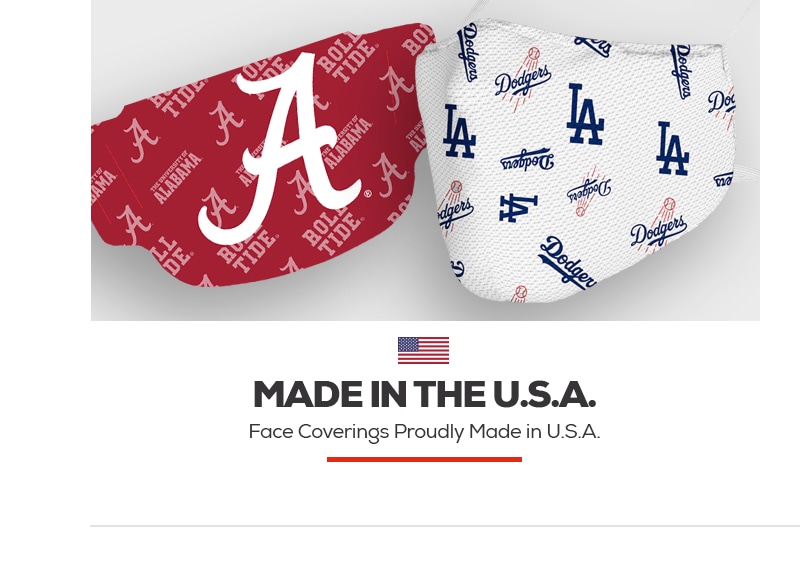 Made in the U.S.A. Shop Face coverings proudly made in the U.S.A. 