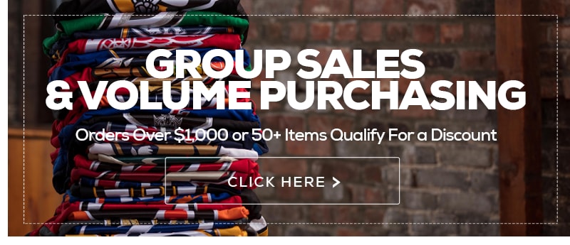 Group Sales & Volume Purchasing. Orders Over $1,000 or 50+ Qualify For A Discount. Click Here For More Info.