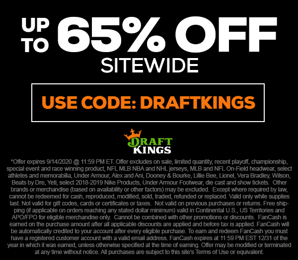 Up to 65% Off Sitewide Use Code: DRAFTKINGS